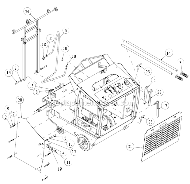 Page M Diagram and Parts List for MK-6020KB  MK Diamond Concrete Saw